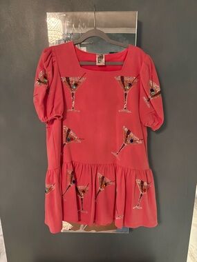 QUEEN OF SPARKLES Pink Sequin Cocktail Glass Mini Dress